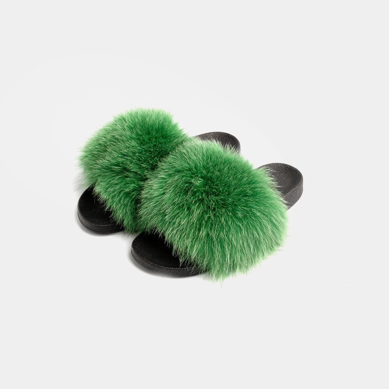 St. Moritz - Green Fox Fur Slipper