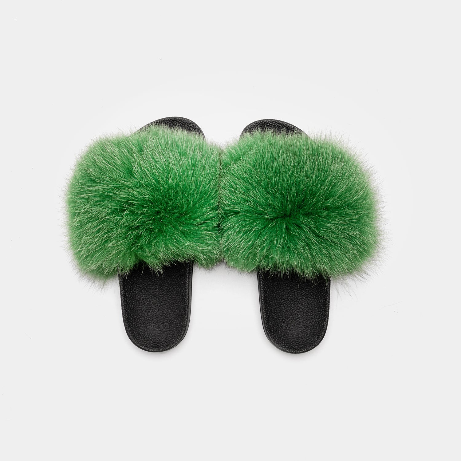 St. Moritz - Green Fox Fur Slipper