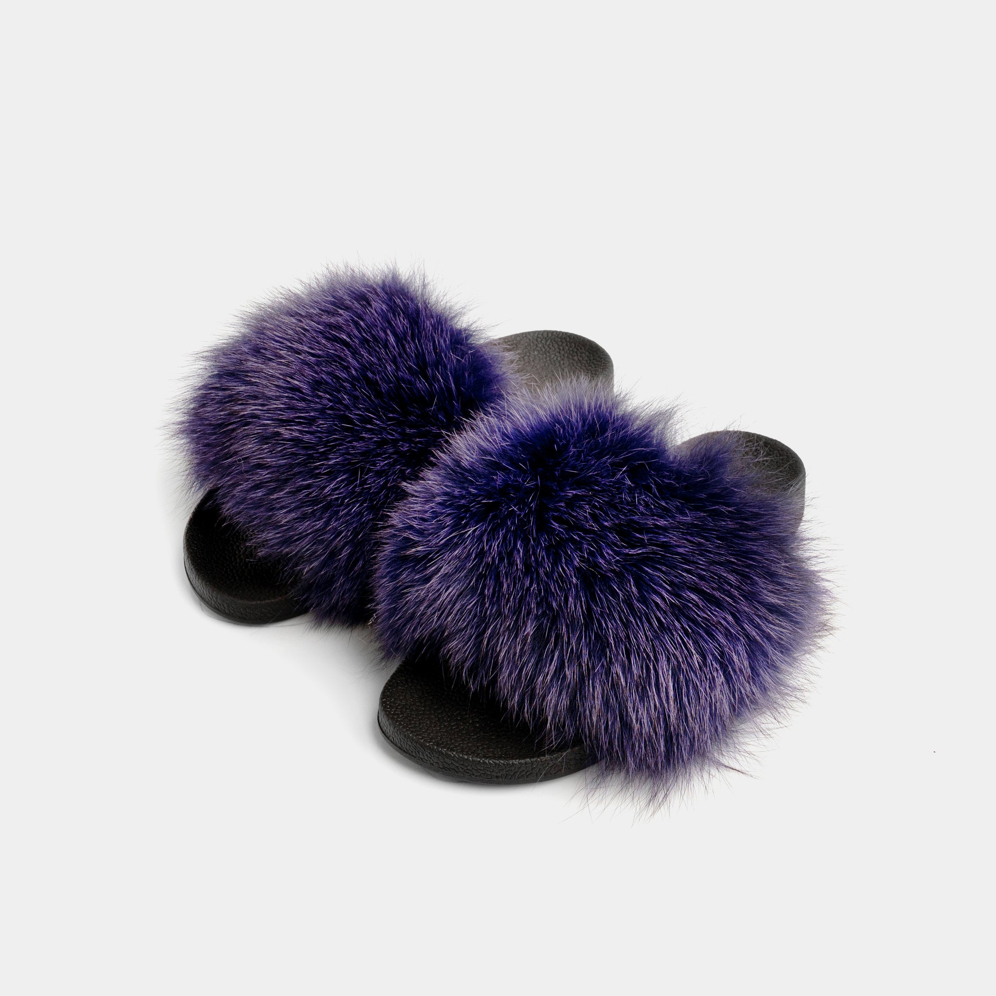 St. Moritz - Purple Fox Fur Slipper