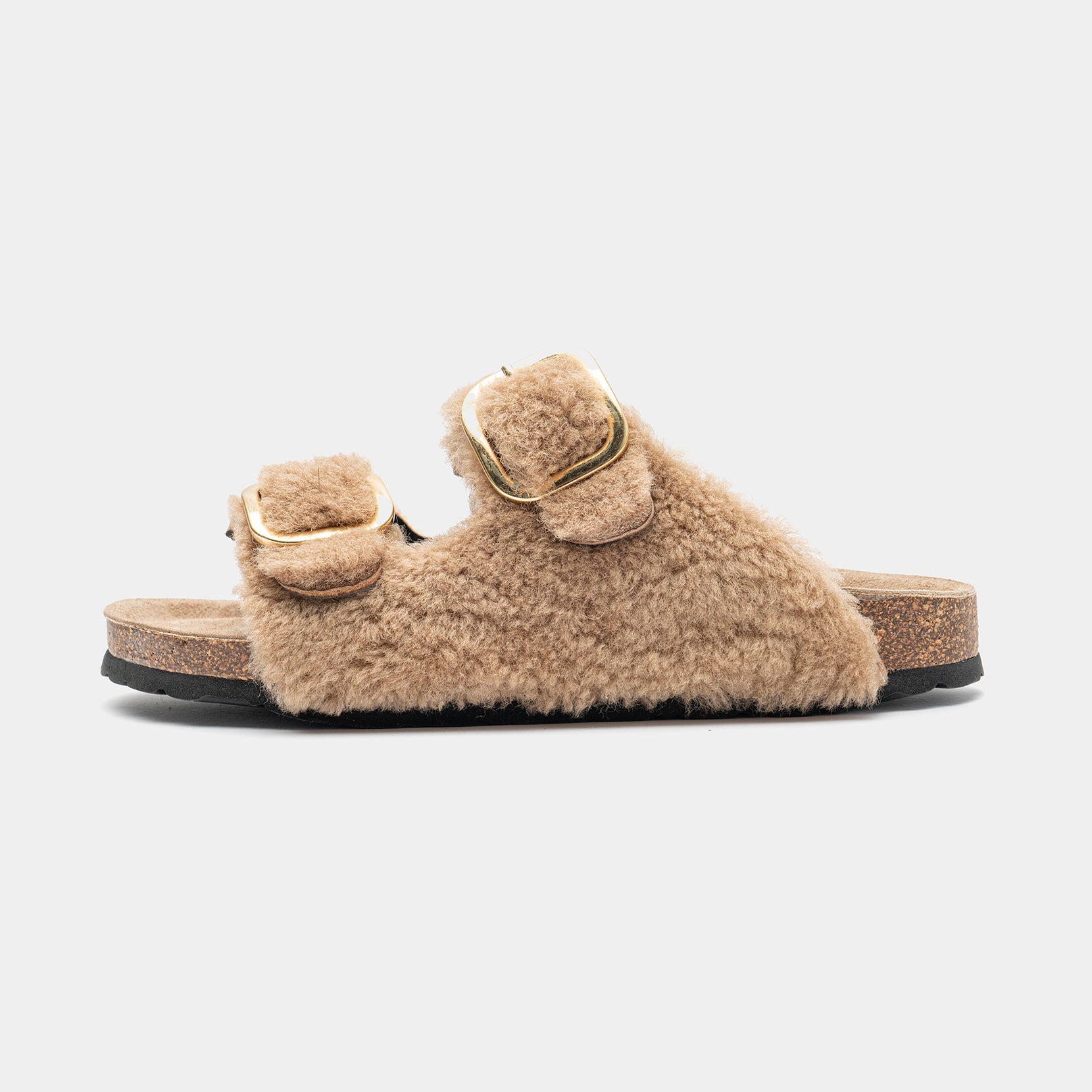 FIRENZE - Beige sheepskin slippers