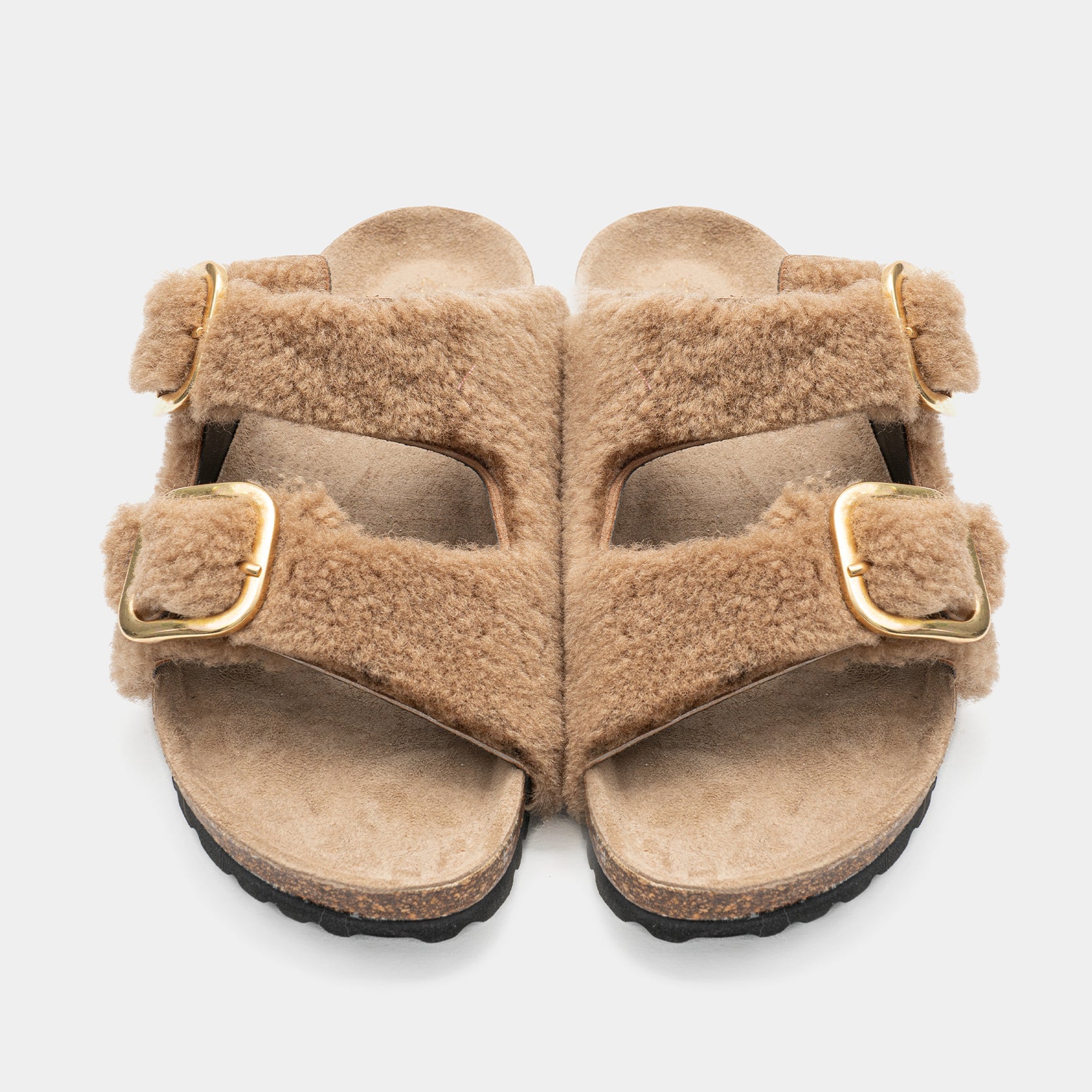 FIRENZE - Beige sheepskin slippers