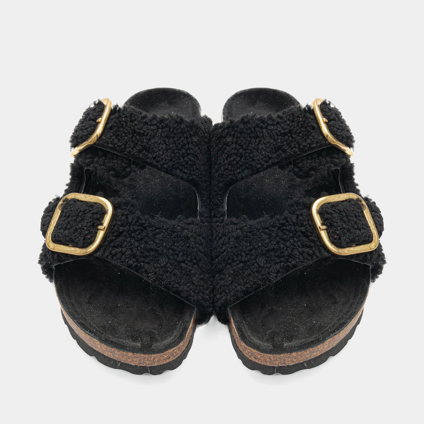 FIRENZE - Black sheepskin slippers