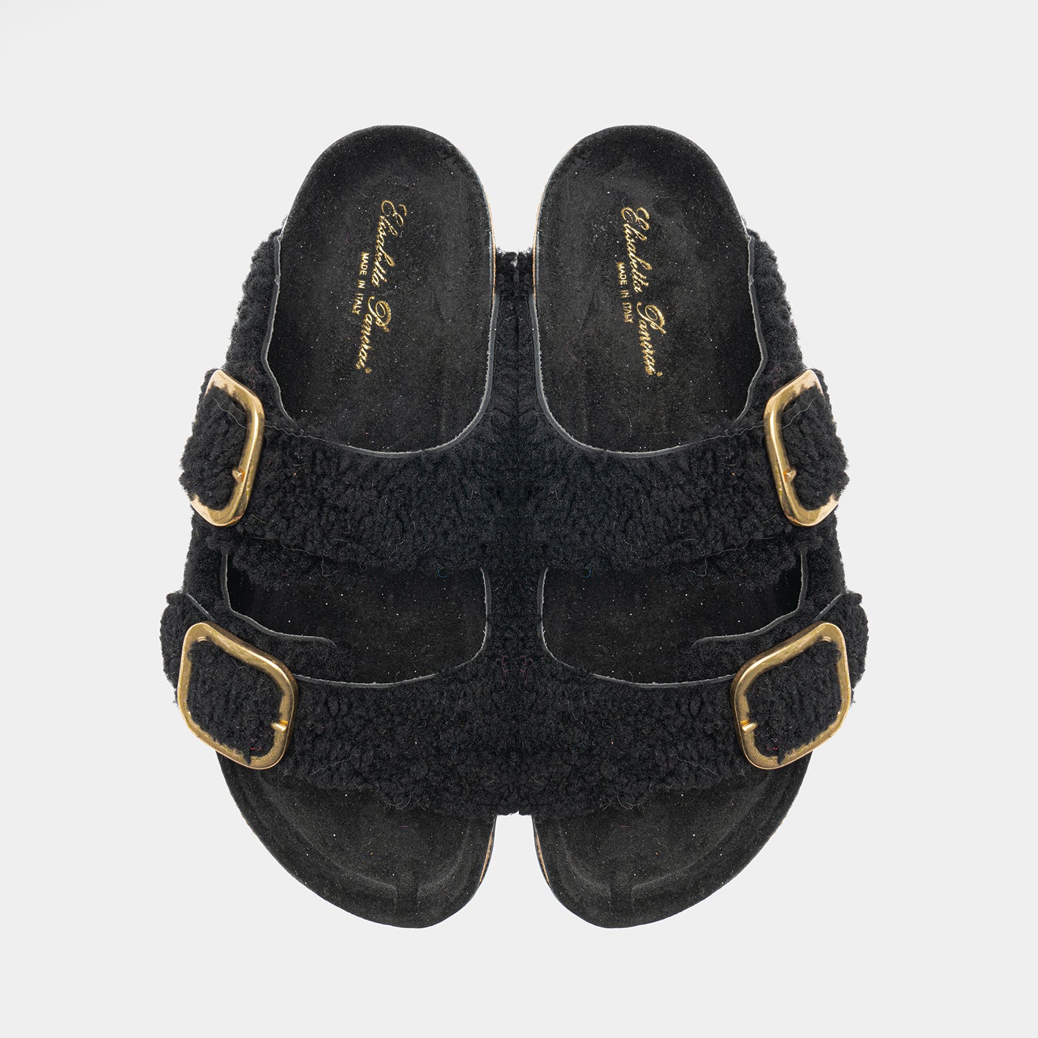 FIRENZE - Black sheepskin slippers