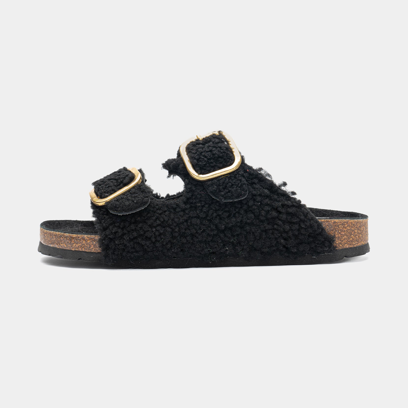 FIRENZE - Black sheepskin slippers