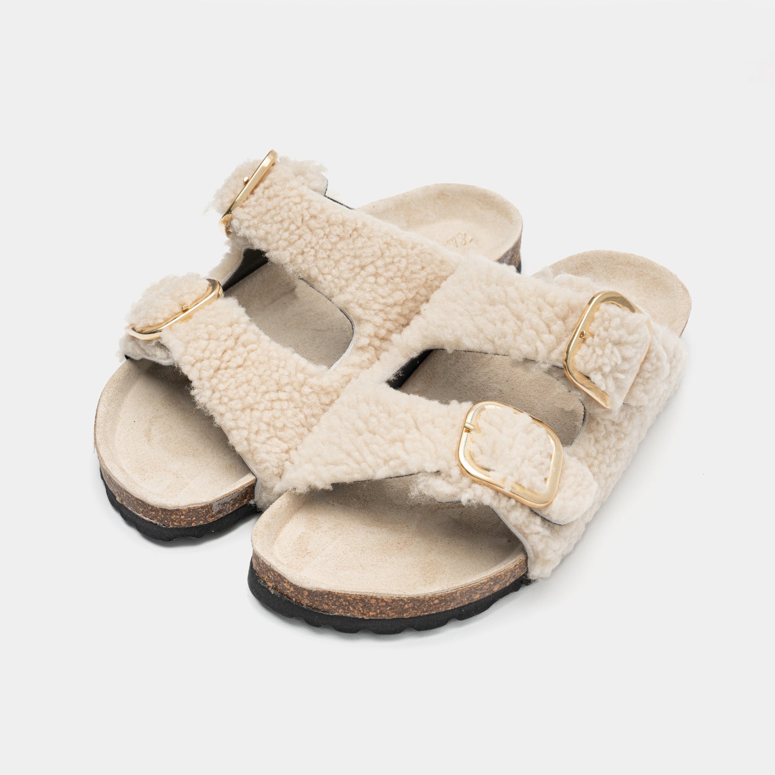 FIRENZE - Sand sheepskin slippers