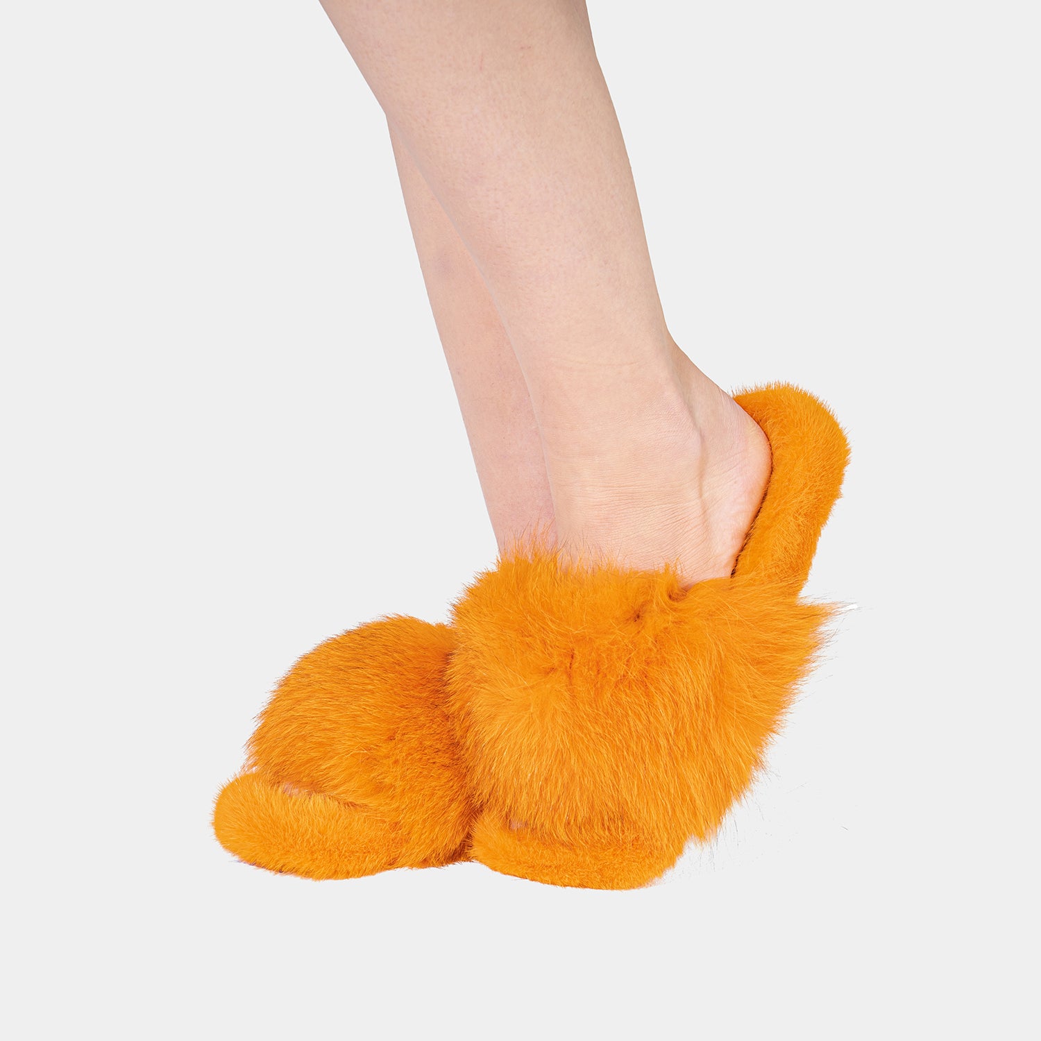 ASPEN - Slippers with Mink Fur and Orange Fox