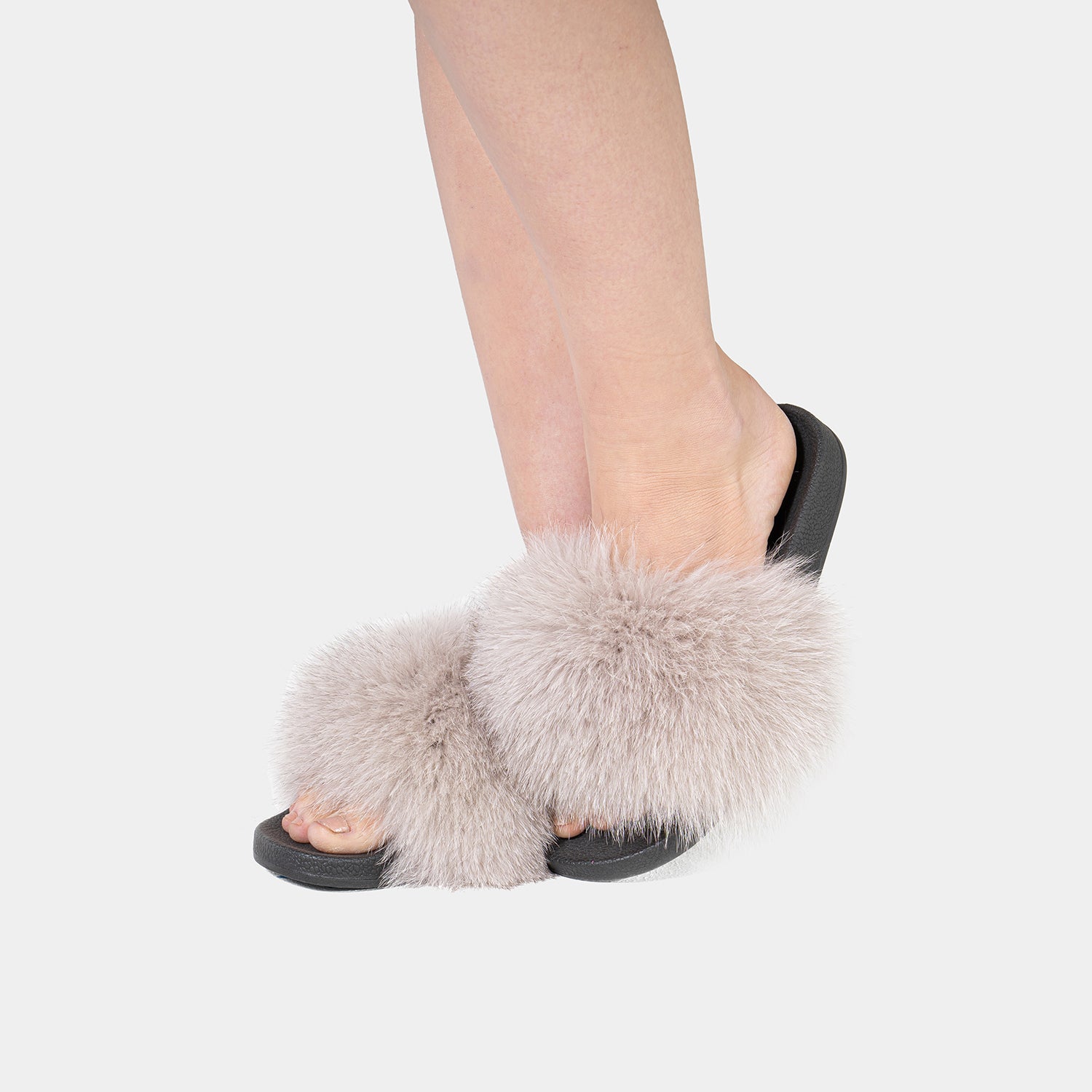 St. Moritz - Mud Fox Fur Slipper