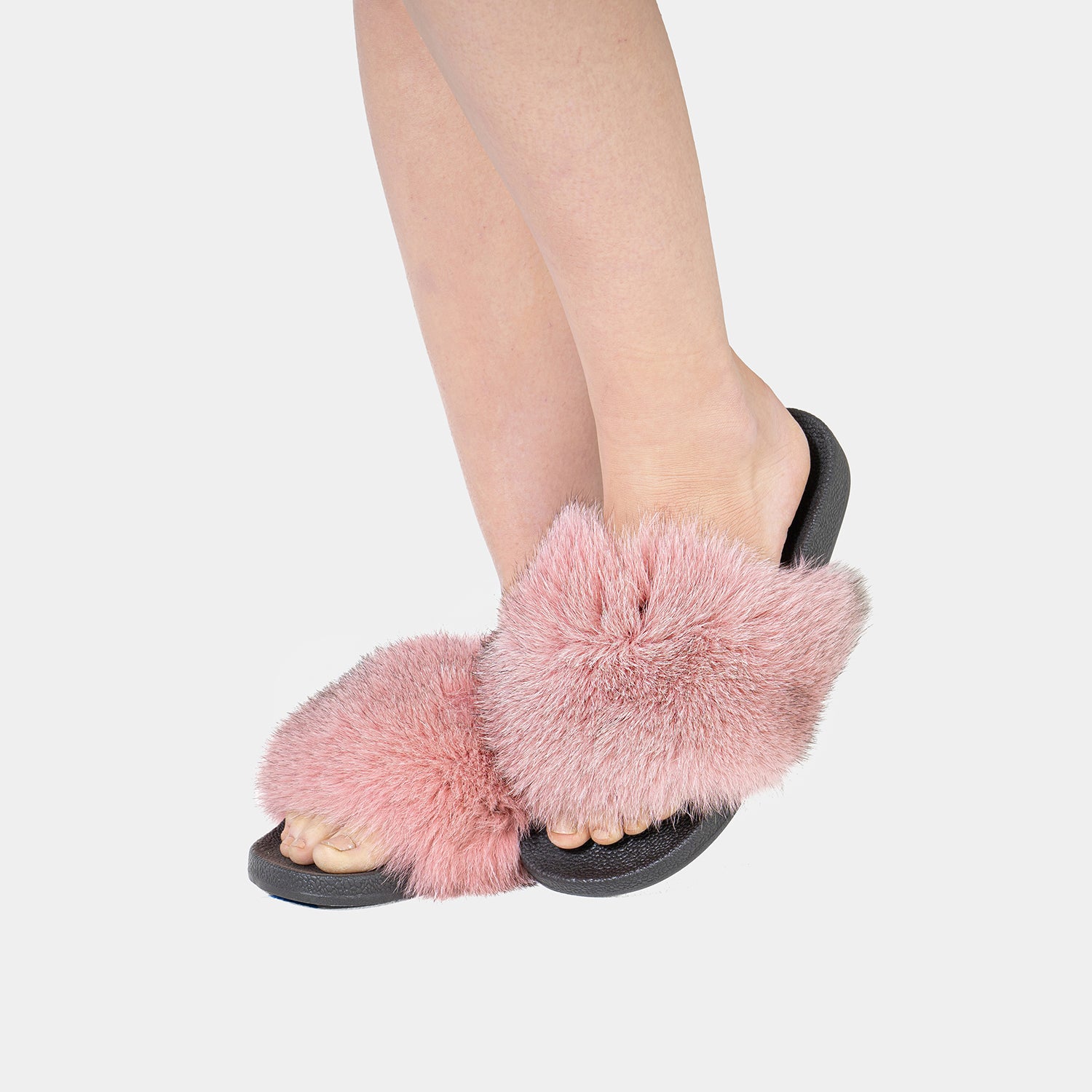 St. Moritz - Slipper Con Pelo Di Volpe Rosa