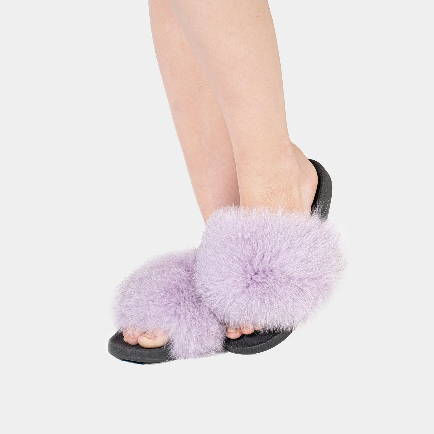 St. Moritz - Lilac Fox Fur Slipper