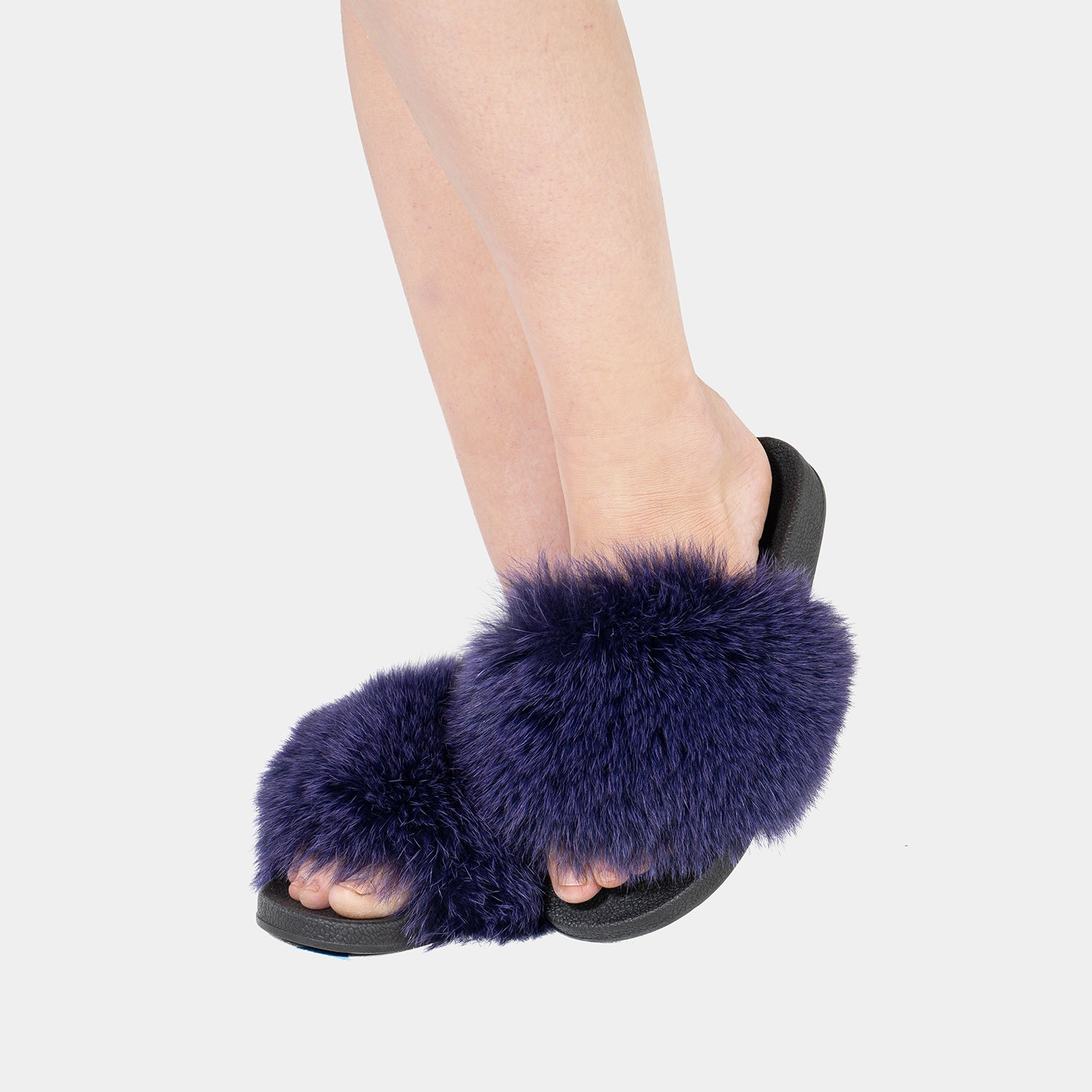 St. Moritz - Purple Fox Fur Slipper