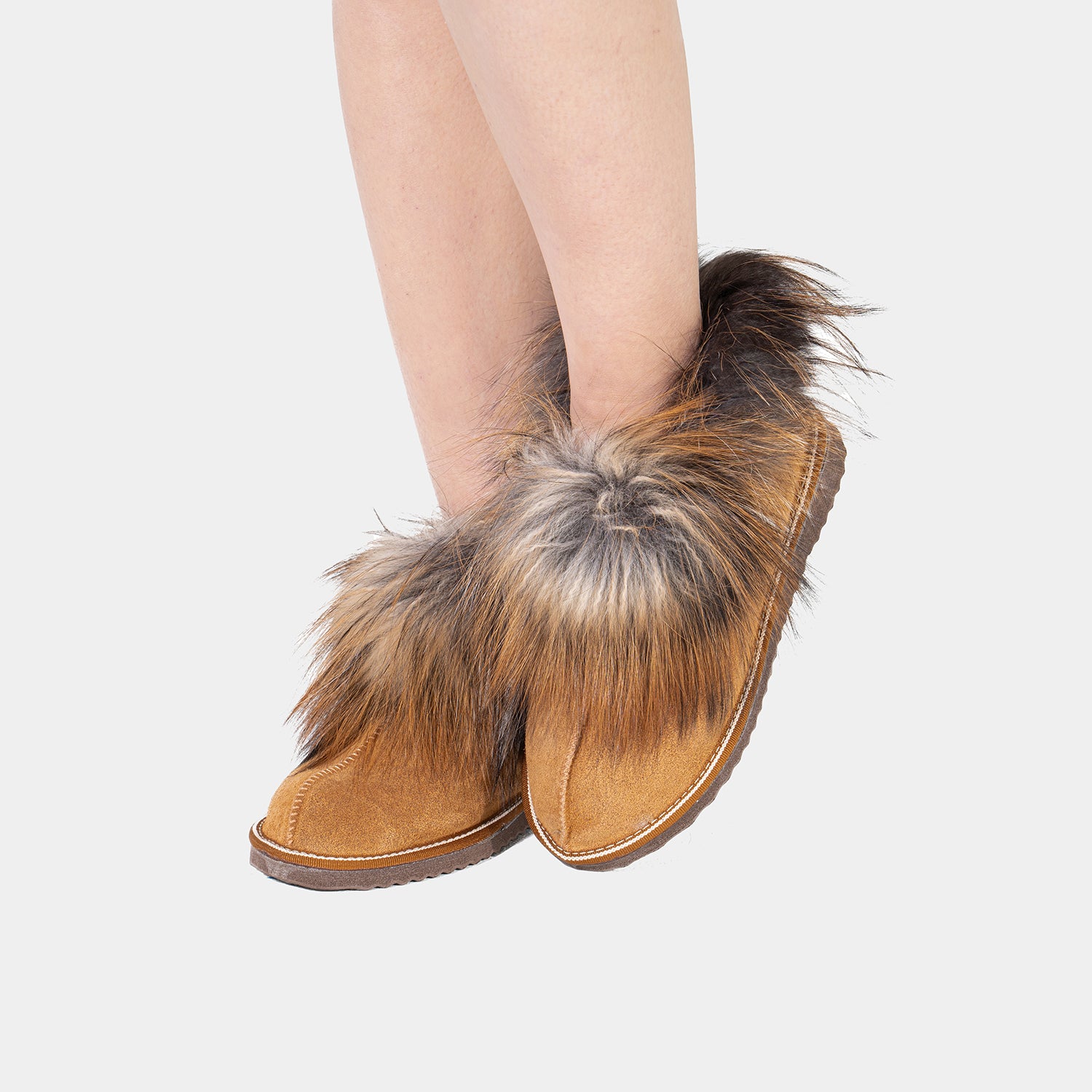 Monterosa - Suede Ankle Boot with Sheepskin and Camel Fox