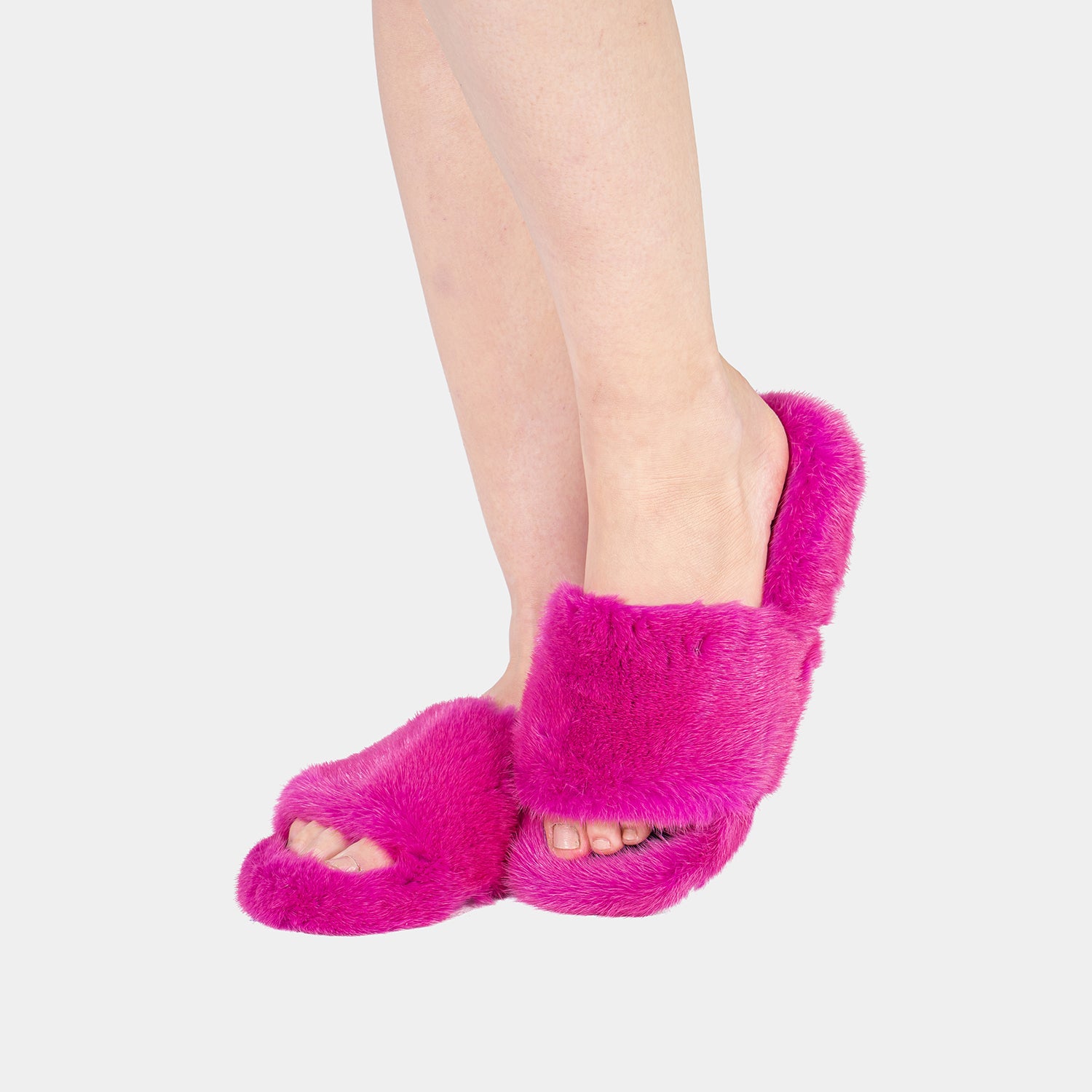 Miami - Fuchsia Mink Slipper