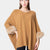 London - Poncho with fox cuffs (camel)