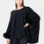 London - Poncho with fox cuffs (black)