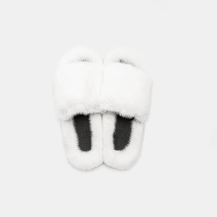 Miami - White Mink Slipper