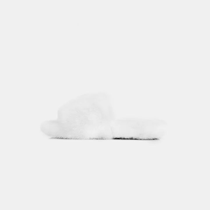 Miami - White Mink Slipper