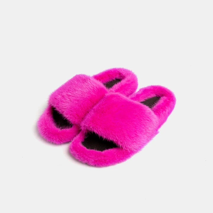 Miami - Fuchsia Mink Slipper