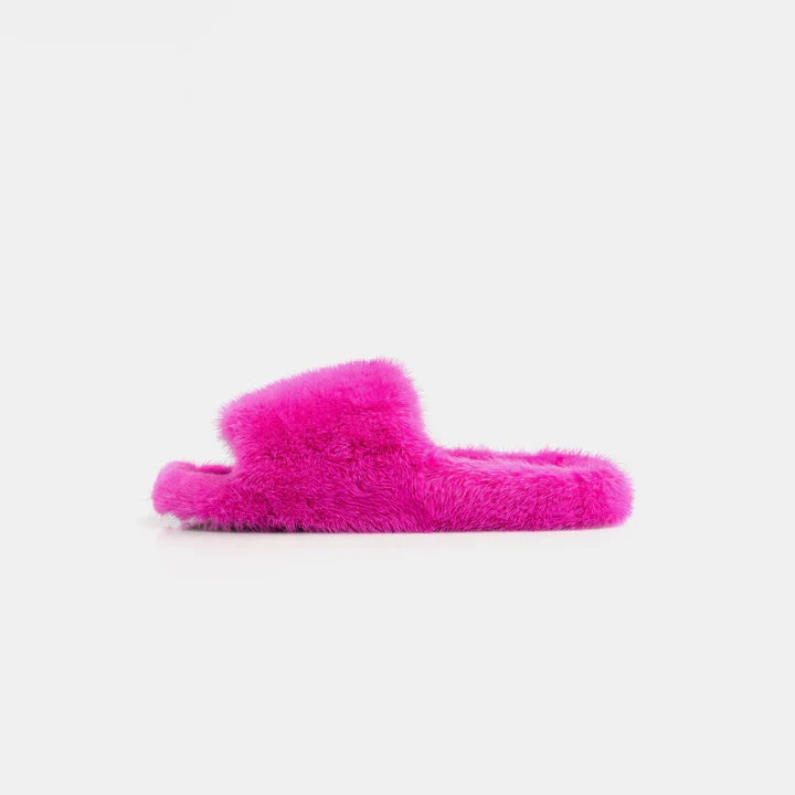 Miami - Fuchsia Mink Slipper