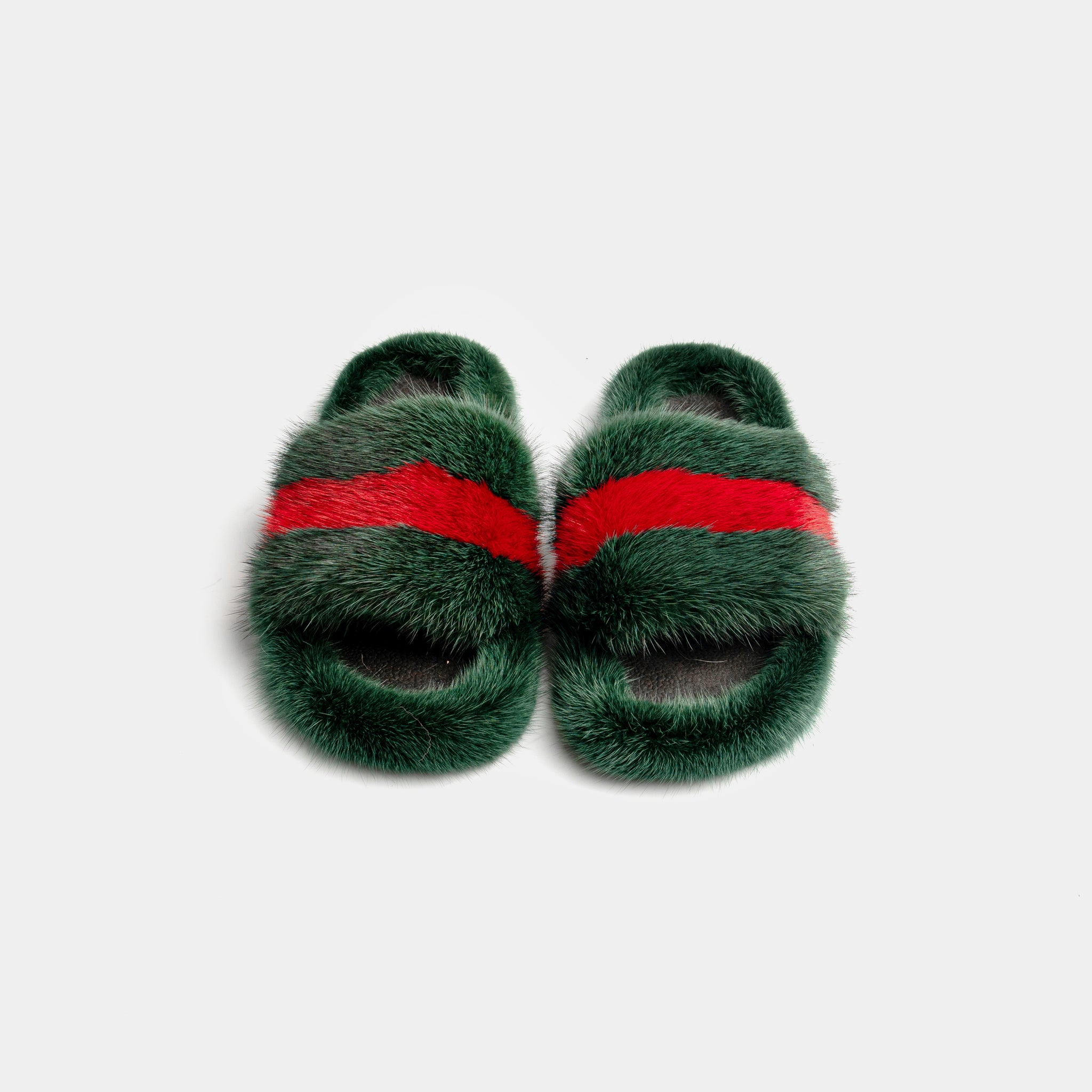 MIAMI - Pantuflas visón rojo-verde