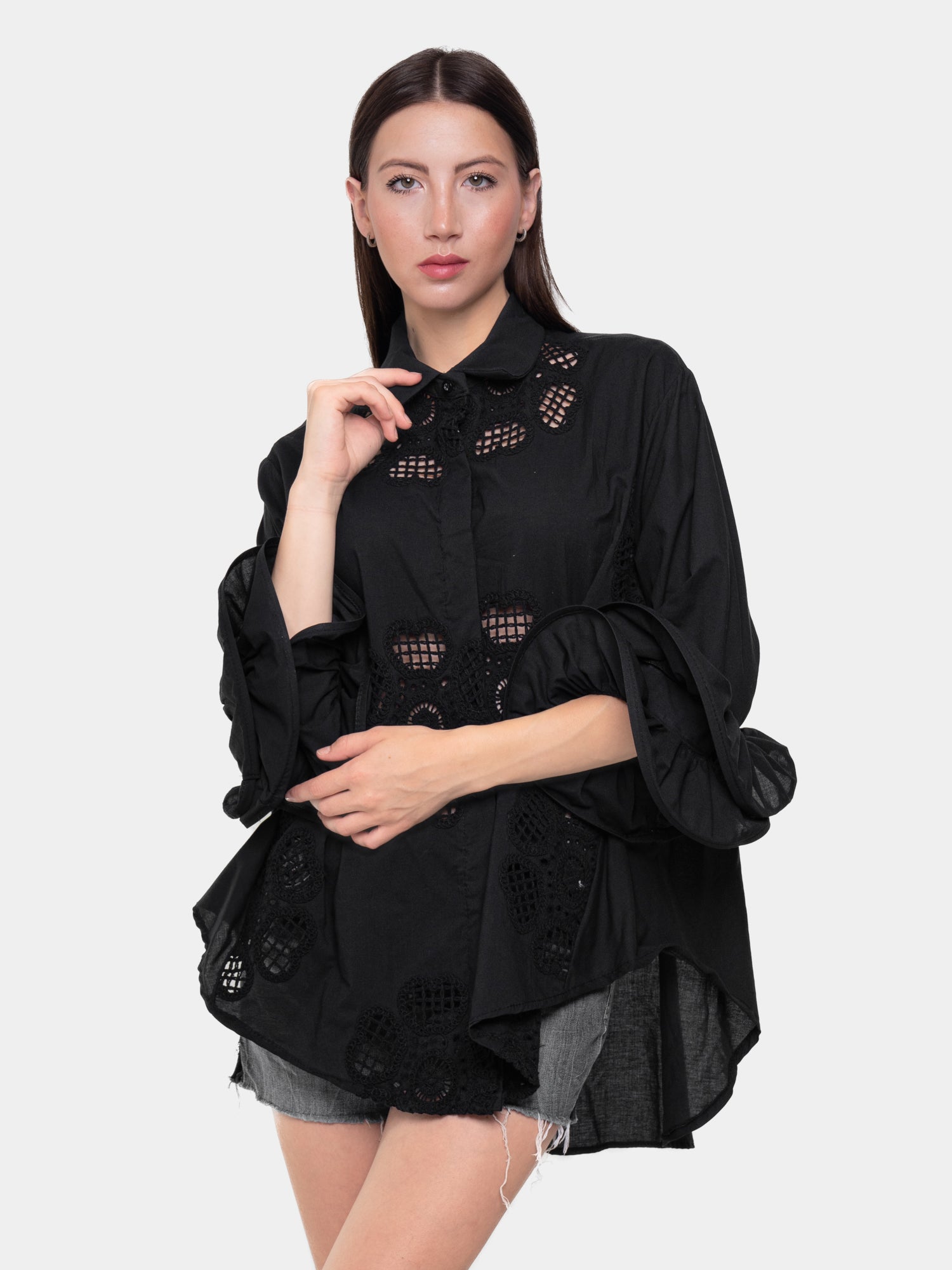 Camicia FLAMENCO Nera - Trame di cuori