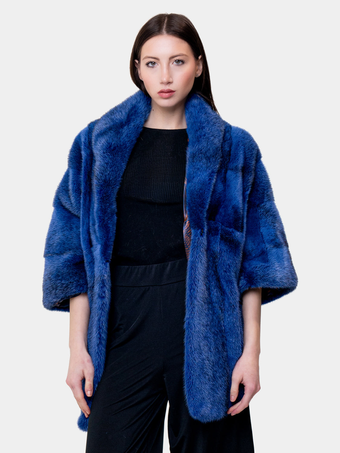 Sapphire Gray Mink fur stole