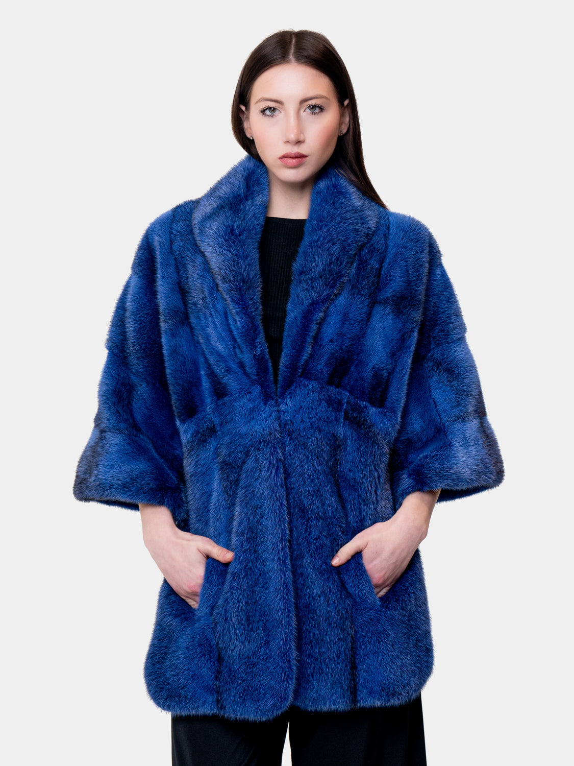 Sapphire Gray Mink fur stole