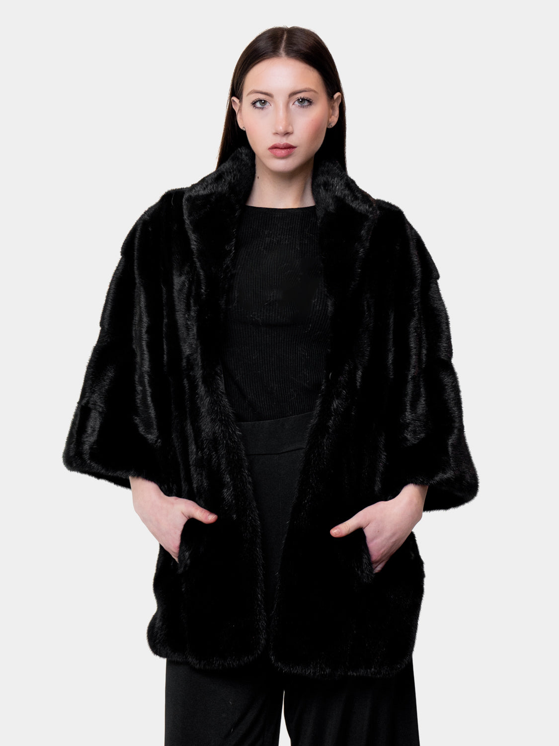 Sapphire Gray Mink fur stole