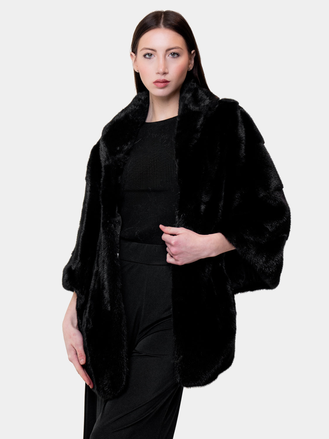 Sapphire Gray Mink fur stole