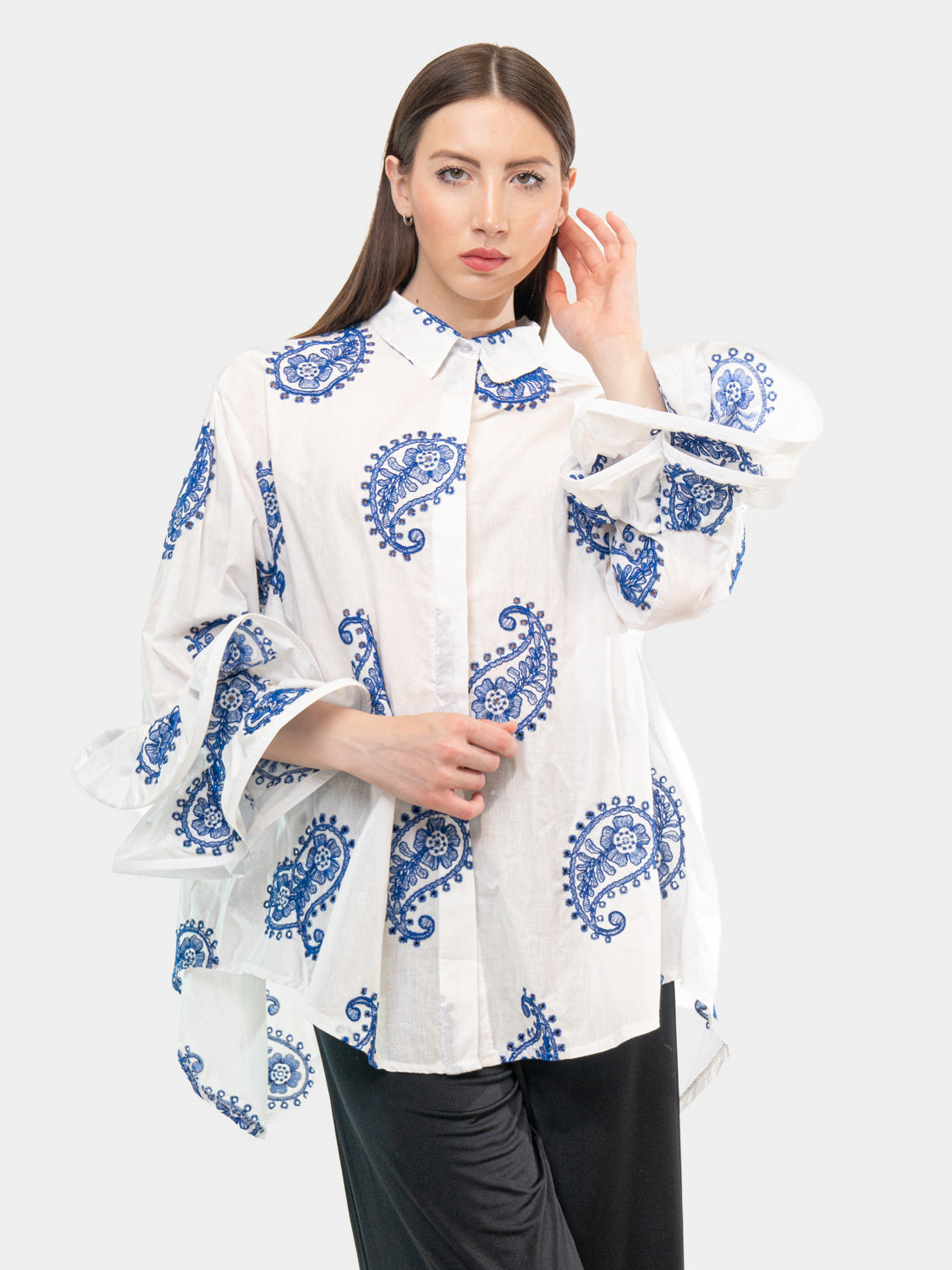 FLAMENCO Shirt - Blue Floral Pattern