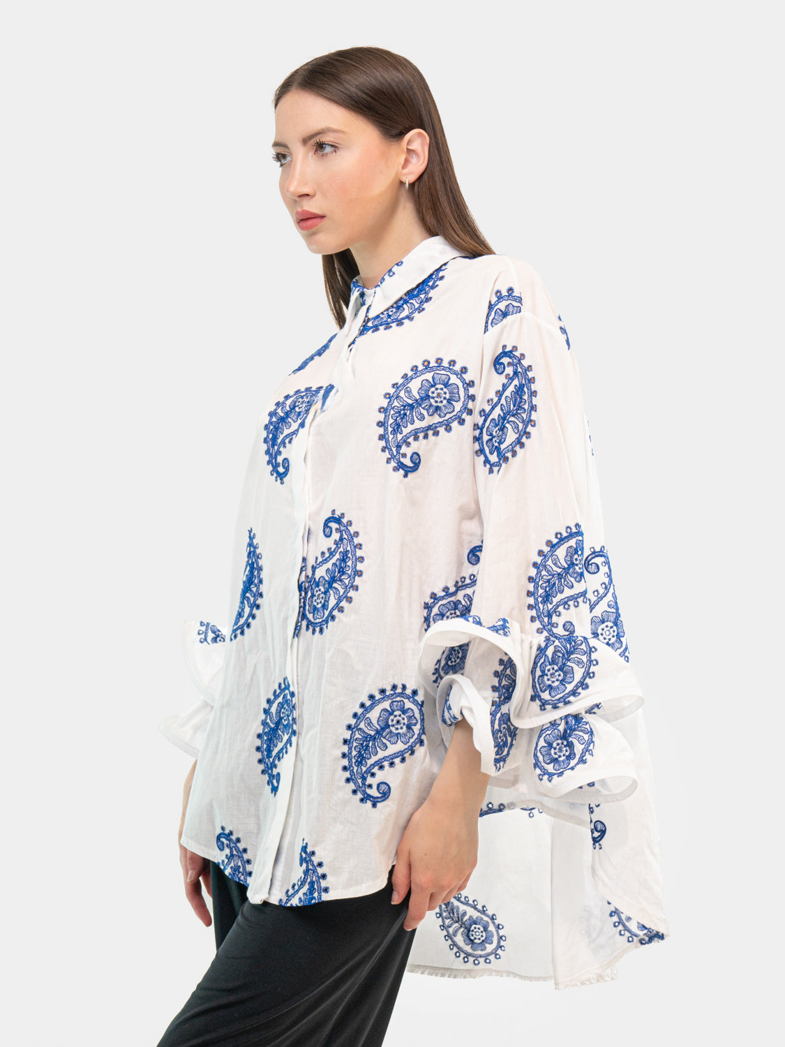 Camicia FLAMENCO - Fantasia Floreale Blu