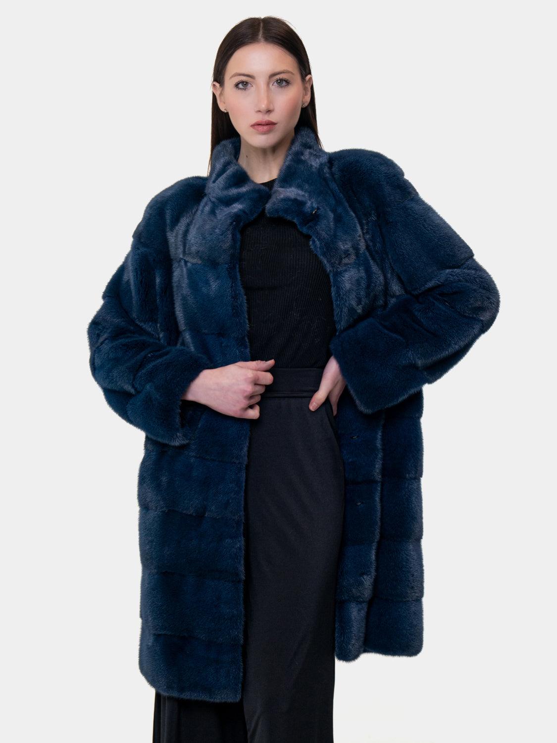 Cappotto in Visone - Blu