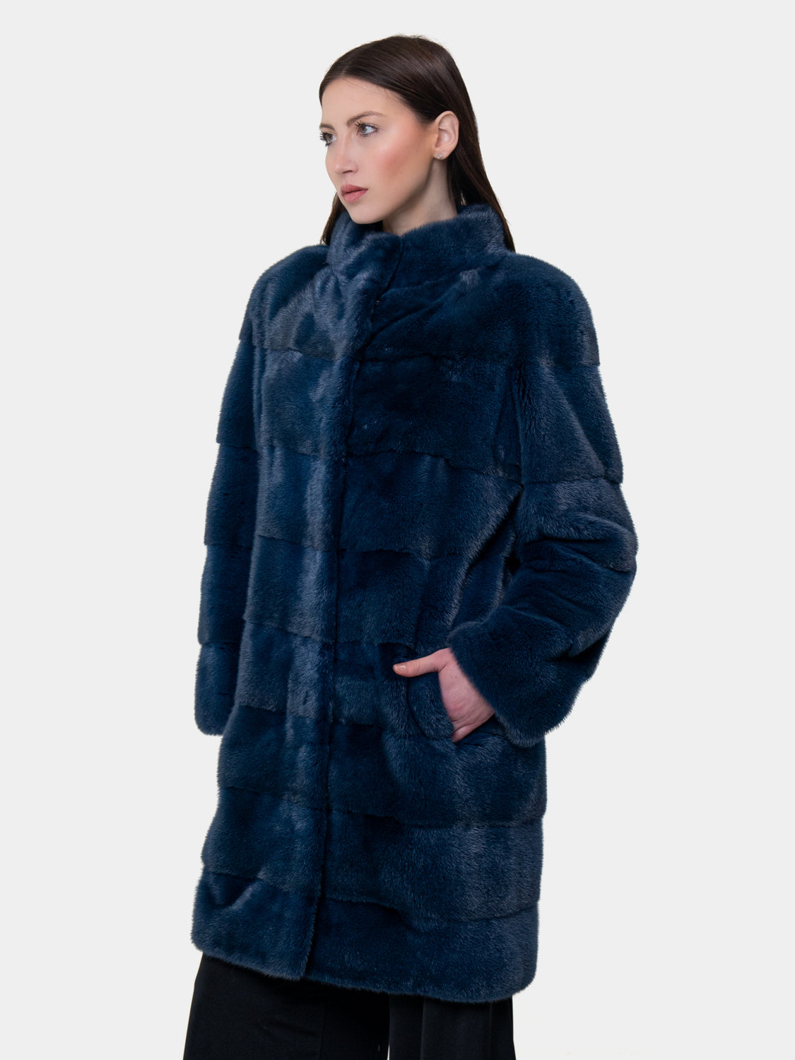 Cappotto in Visone - Blu