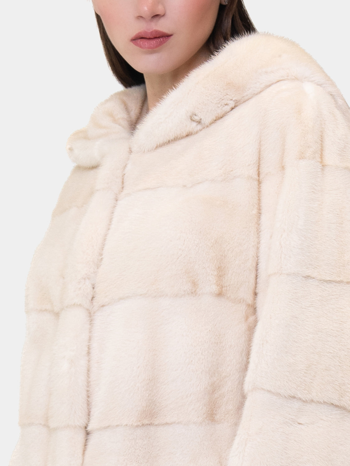 Gray Mink Coat with Hood