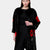 MARYLAND - Cappotto in visone con intarsi - Mod. Kimono (Nero/Rosso)