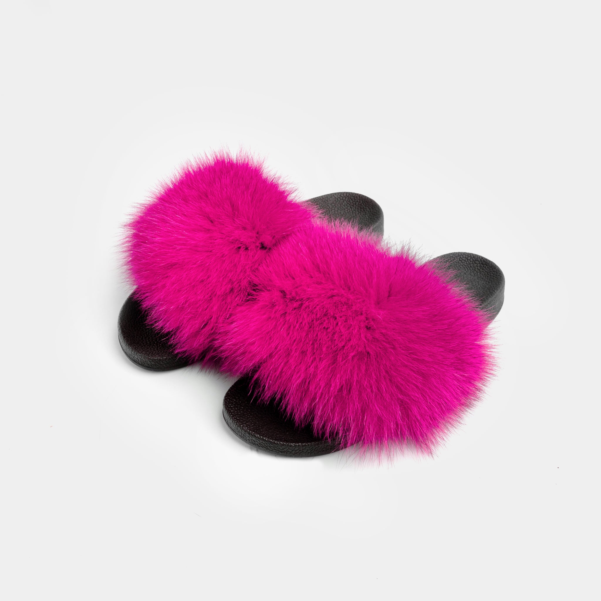 St. Moritz - Slipper Con Pelo Di Volpe Fucsia