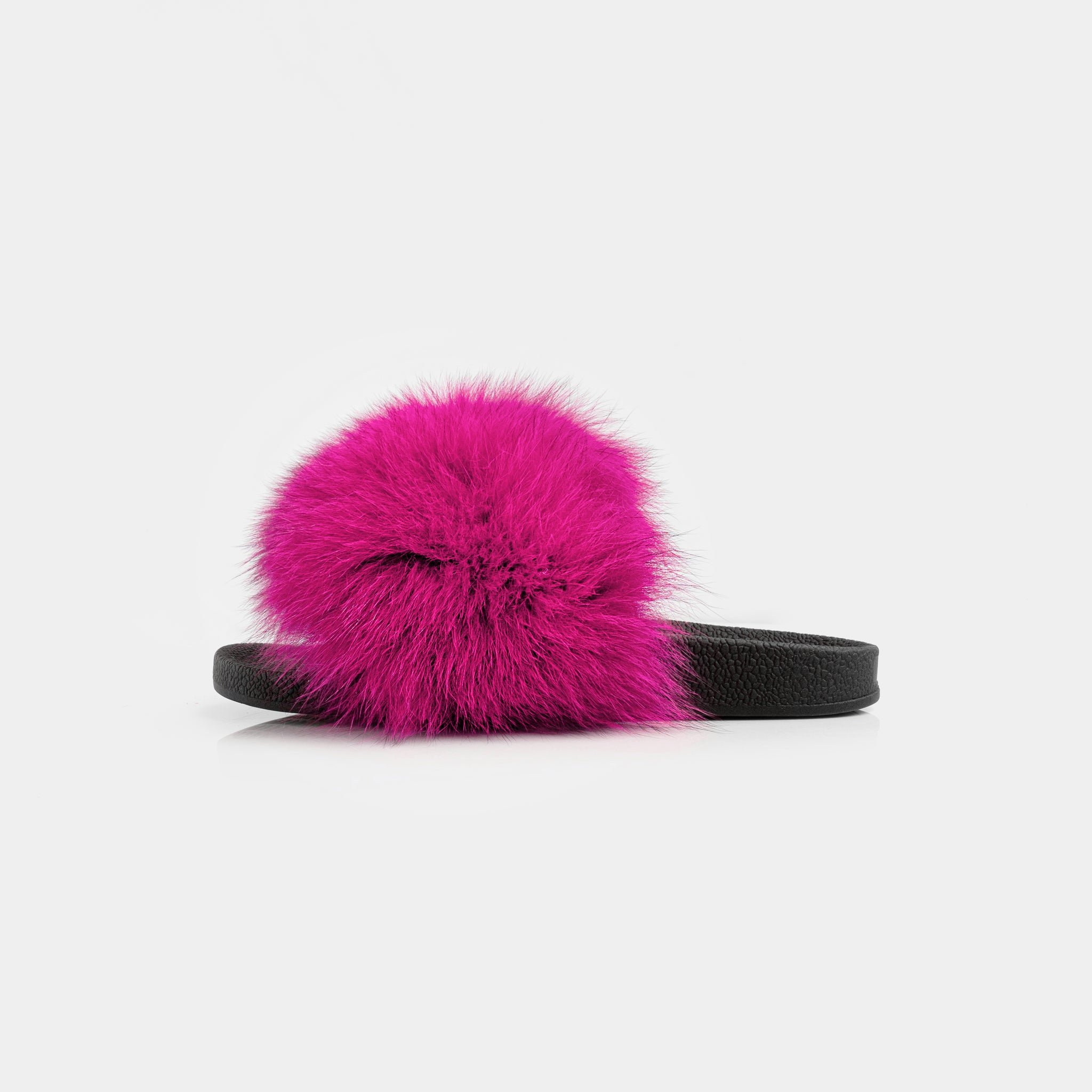 St. Moritz - Slipper Con Pelo Di Volpe Fucsia