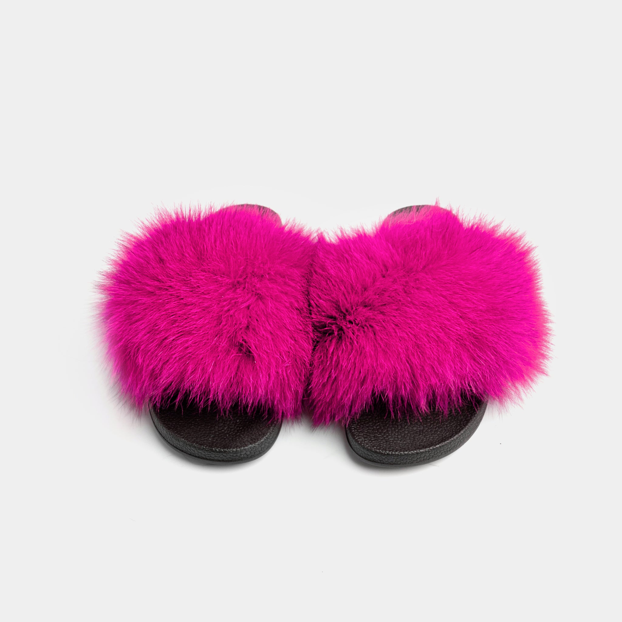 St. Moritz - Slipper Con Pelo Di Volpe Fucsia