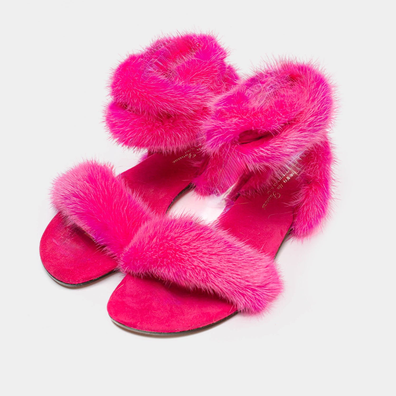 ST. TROPEZ - Sandal with Fuchsia Mink Fur