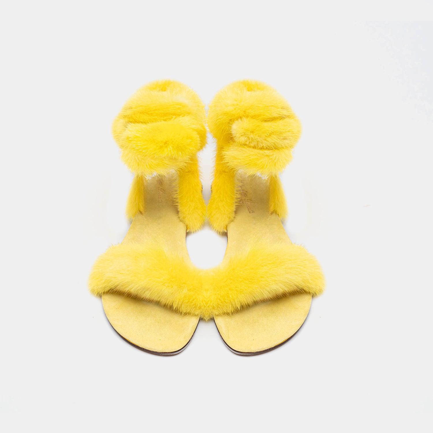 ST. TROPEZ - Sandal with Yellow Mink Fur