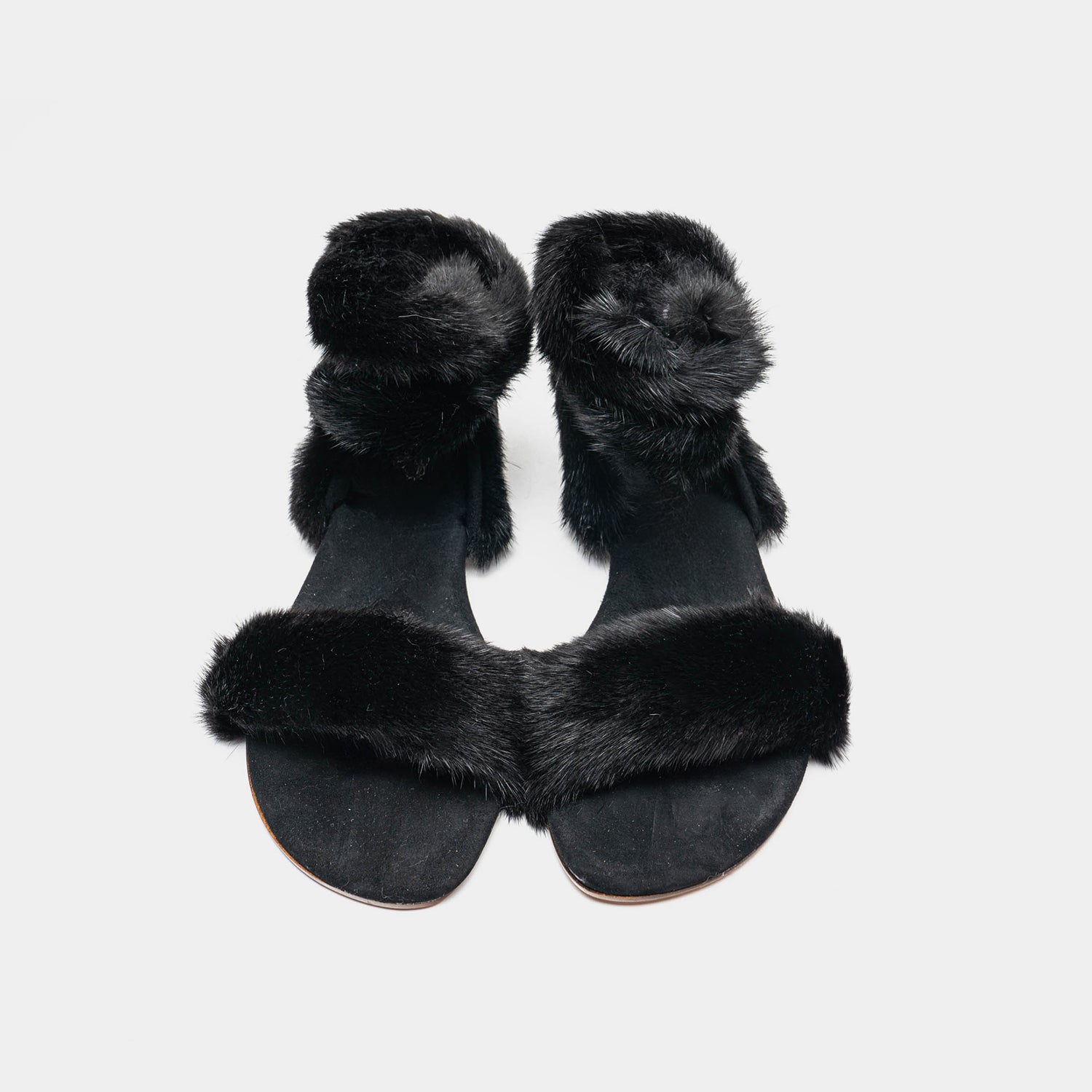 ST. TROPEZ - Sandal with Black Mink Fur