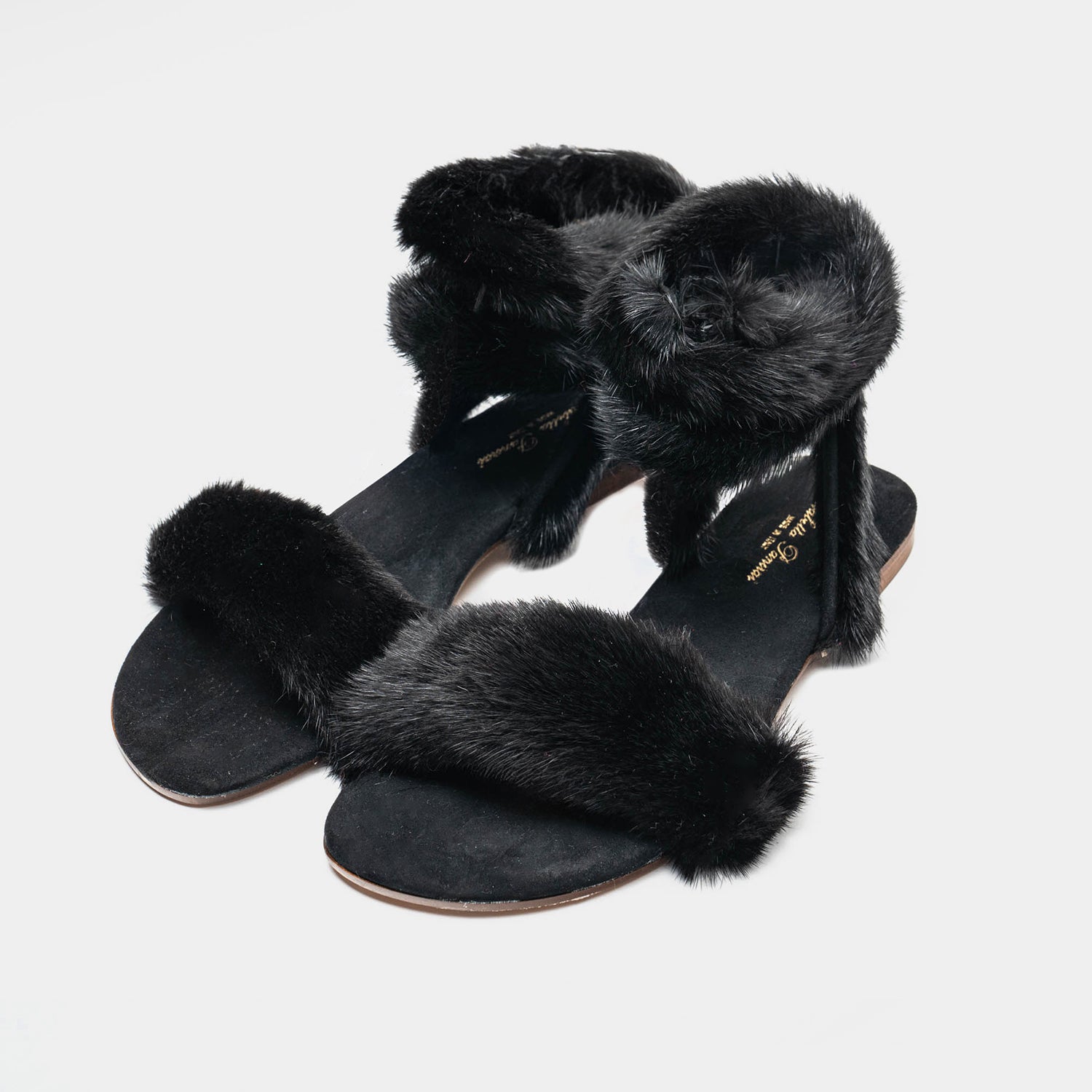 ST. TROPEZ - Sandal with Black Mink Fur