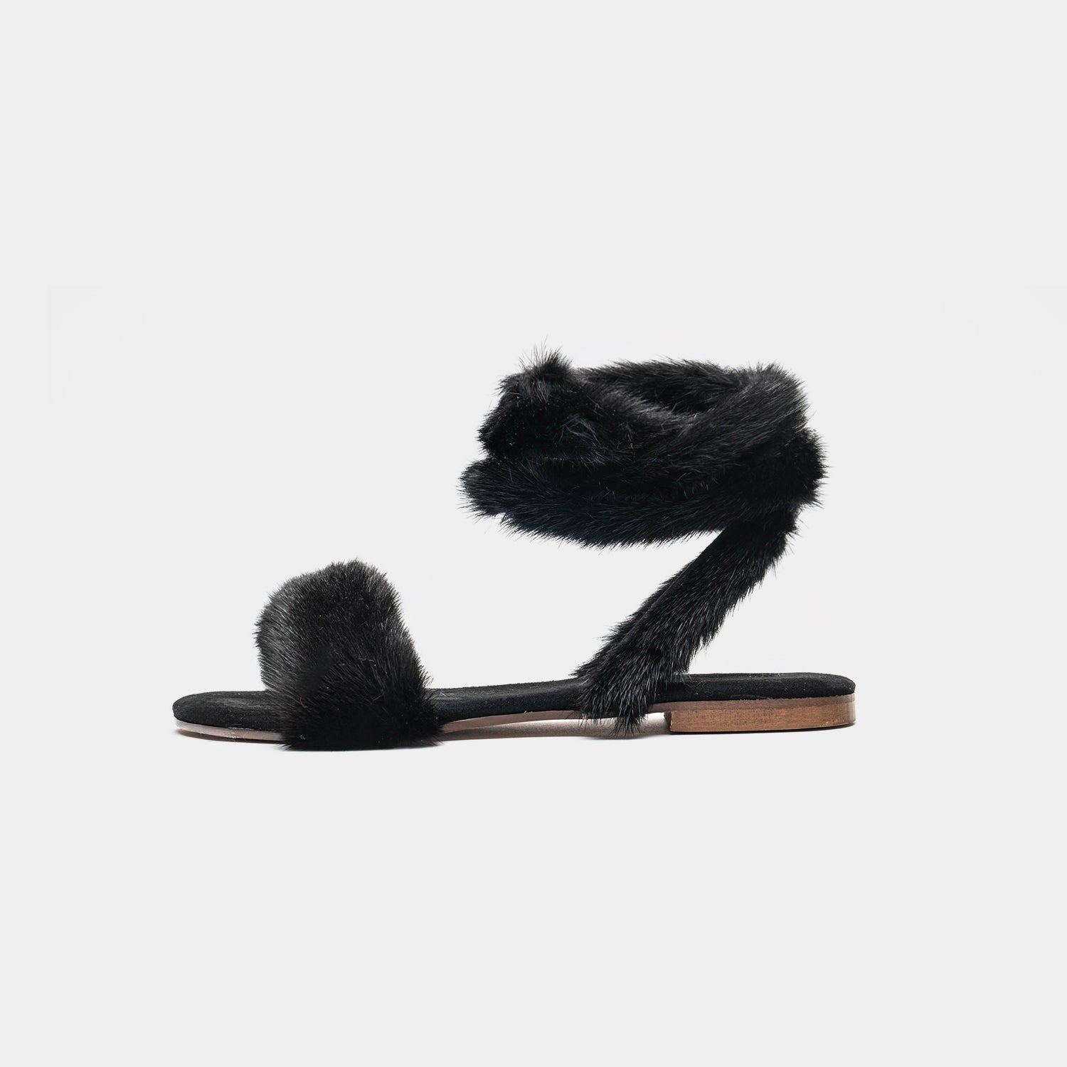 ST. TROPEZ - Sandal with Black Mink Fur