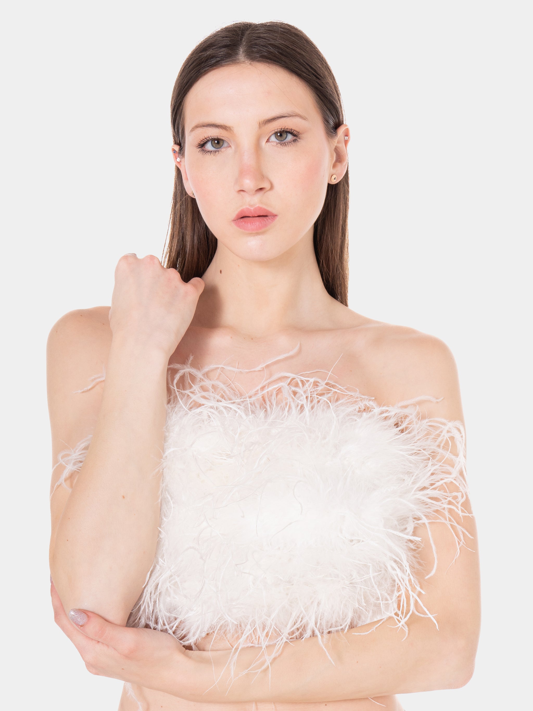 TOP - white marabou feathers