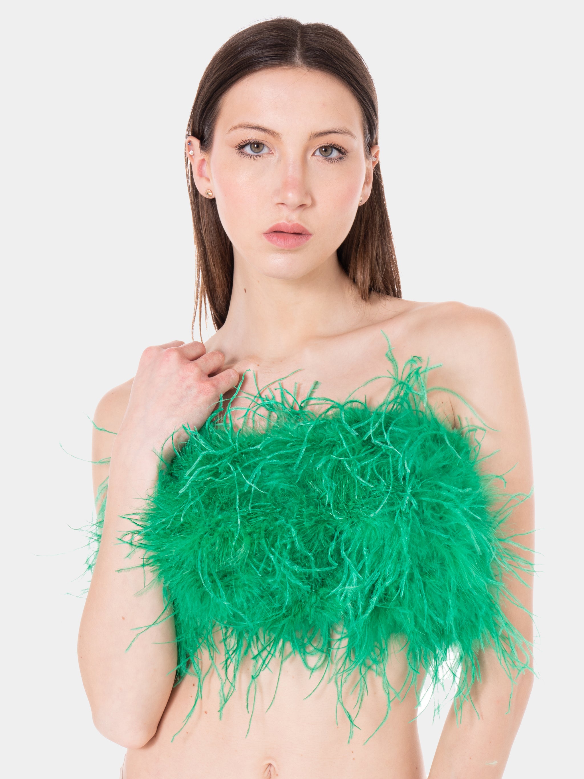 TOP - Green Marabou Feathers