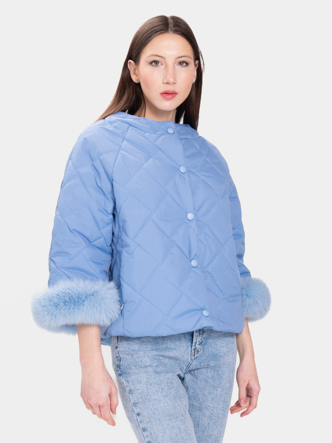 Cento Grammi Quilted Coat - Light Blue