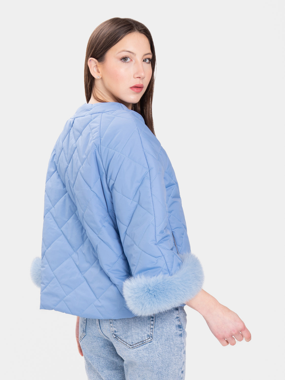 Cento Grammi Quilted Coat - Light Blue