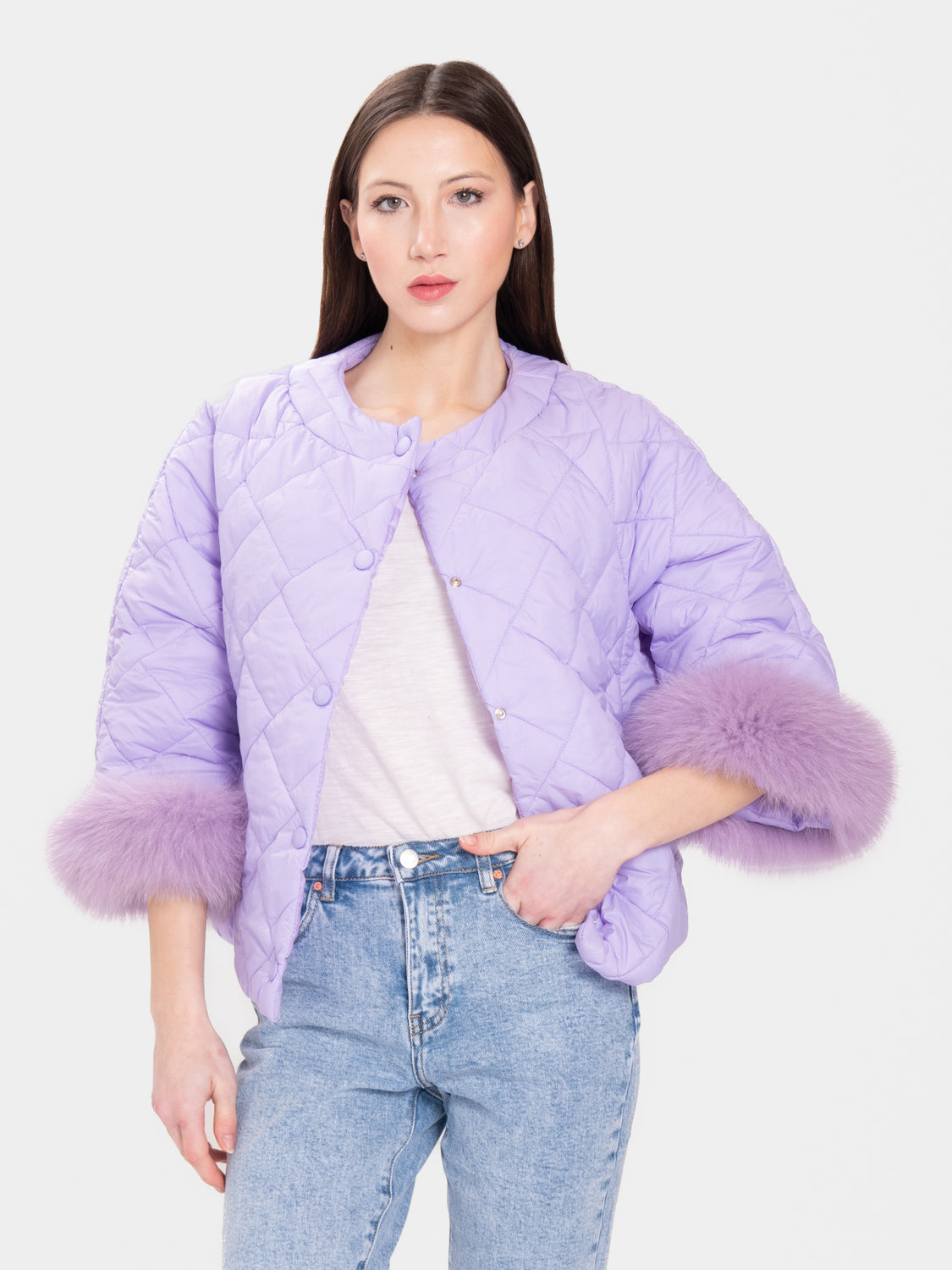 Cento Grammi Quilted Coat - Lilac