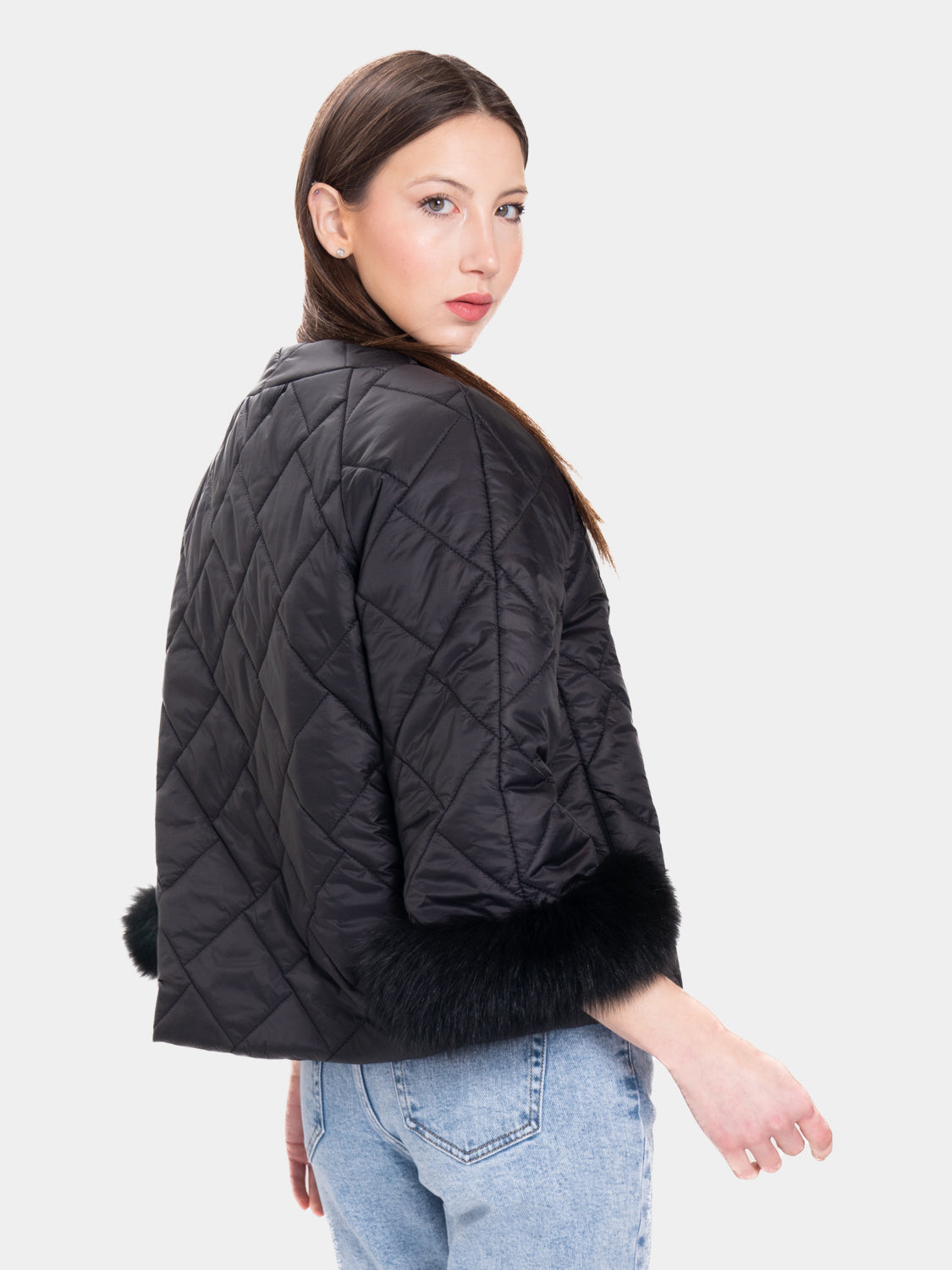 Cento Grami Quilted Coat - Black