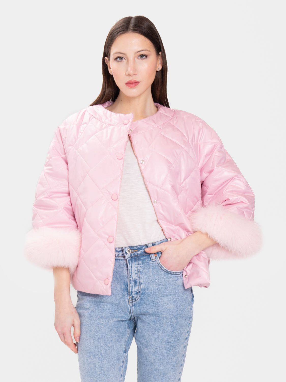 Cento Grami Quilted Coat - Pink