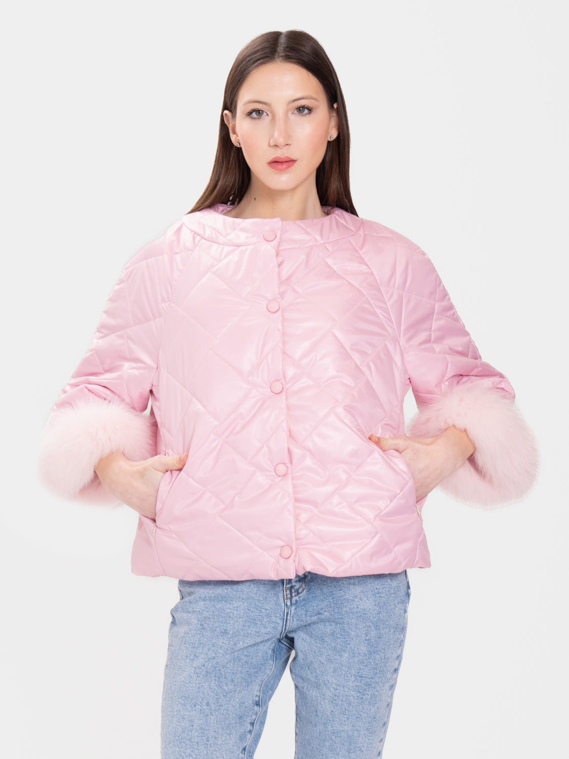 Cento Grami Quilted Coat - Pink